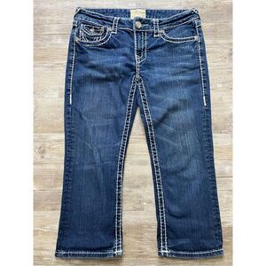L.A. IDOL Capri Jeans Cropped Flap Pocket Jrs. Sz 9